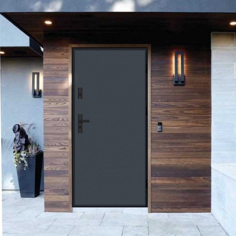 Дверь входная в дом с терморазрывом PORTO D1000B черный стиль термодверь уличная в коттедж