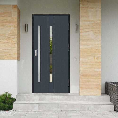 Дверь входная металлическая уличная в дом на теплом алюминии с терморазрывом FUTURA GT60148AI