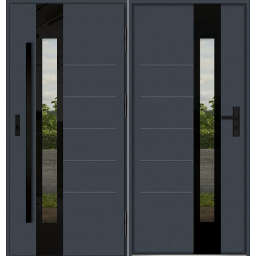 Входная дверь со стеклом на теплом алюминии FUTURA LT1717AL-AC