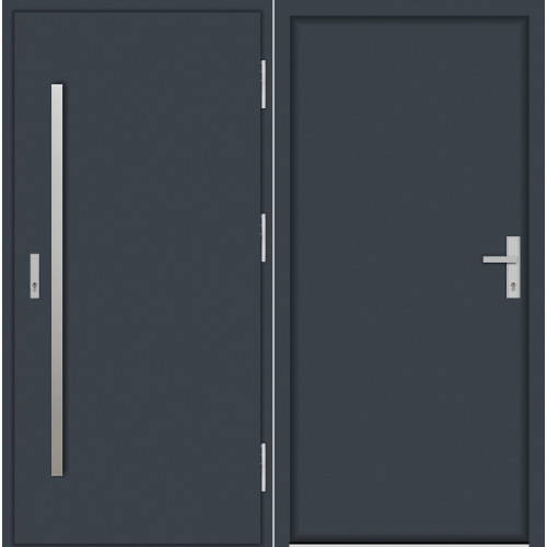 Входная дверь на теплом алюминии с вертикальной ручкой FUTURA GT00AI