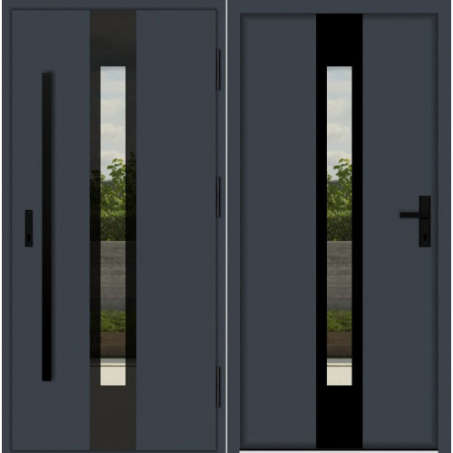 Входная дверь со стеклом на теплом алюминии FUTURA GT1817AL