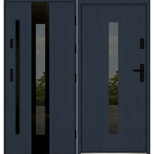 Входная дверь натуральный дуб 7016 антрацит серый