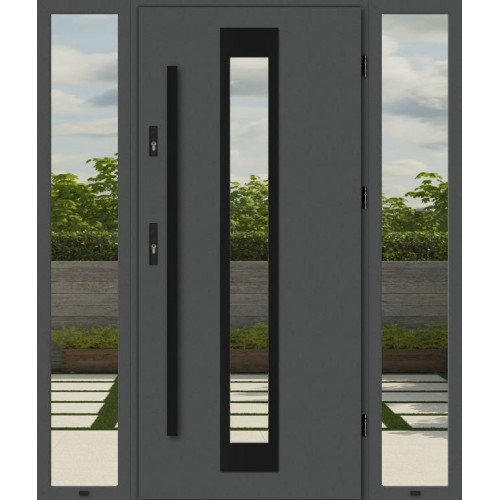 Металлическая дверь с окном - 08-007