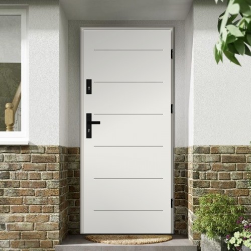 Дверь входная VERONA D4200B modern inox antaba теплая термо алюминиевая черная белая серая стальная уличная дверь