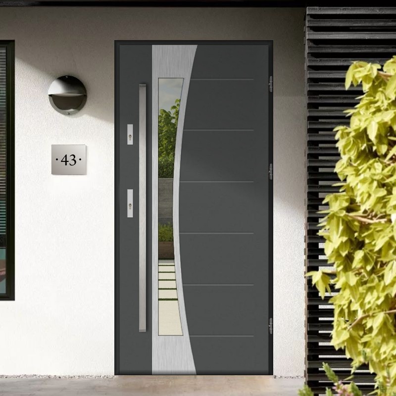 Дверь входная со стеклом модерн стиль современный хайтек MODENA D4143