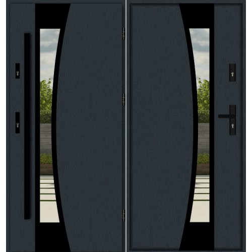 Входная дверь со стеклом PORTO T1043 Black edition херманн хорман дверь котедж термо 