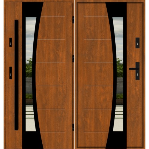 Входная дверь со стеклом MODENA T4143 black edition