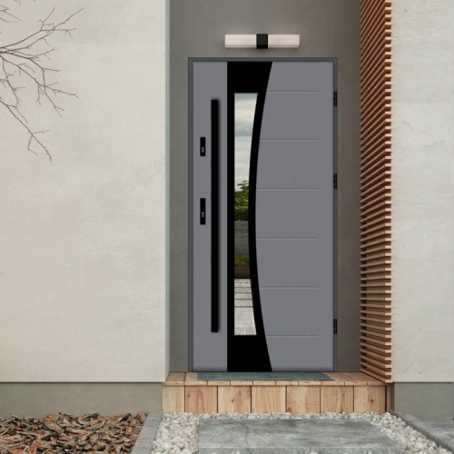 Входная дверь со стеклом MODENA T4143 black edition
