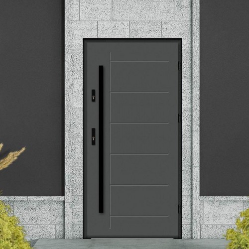 Входная дверь MODENA D4100 black edition теплая стальная  в дом с терморазрывом