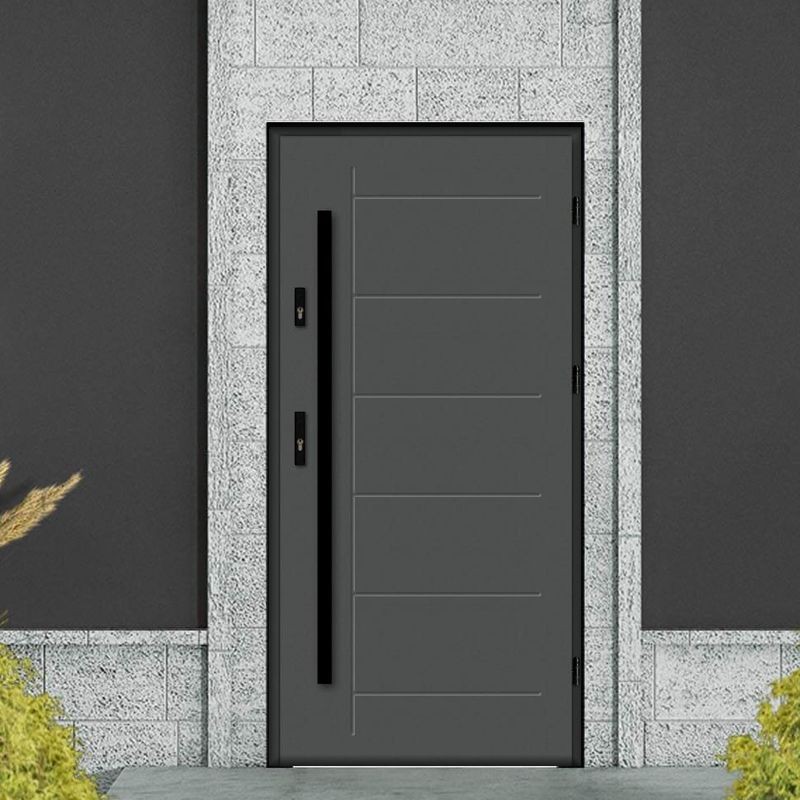 Входная дверь MODENA D4100 black edition теплая стальная в дом с терморазрывом