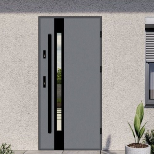 Входная дверь со стеклом PORTO T1048 black edition хорман herman hermann дверь уличные в дом термо