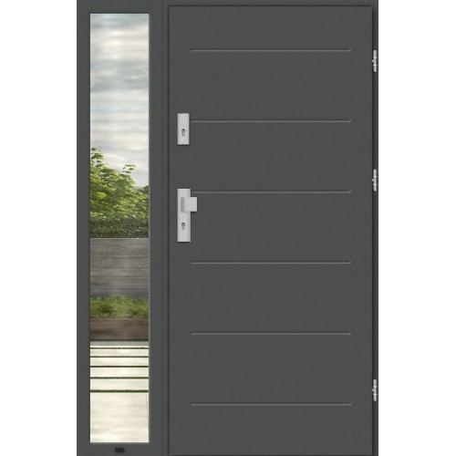 Дверь входная с боковой фрамугой VERONA TS4200 уличная термодверь алюсиниевая с боковой вставкой