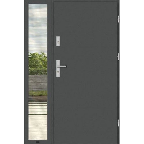 Дверь входная с боковой фрамугой PORTO TS 1000KI  алюминиевая входная группа