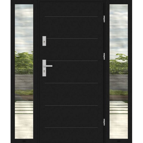 Дверь с двумя фрамугами MODENA TSS42 теплая красивая современная дверь модерн хайтек 