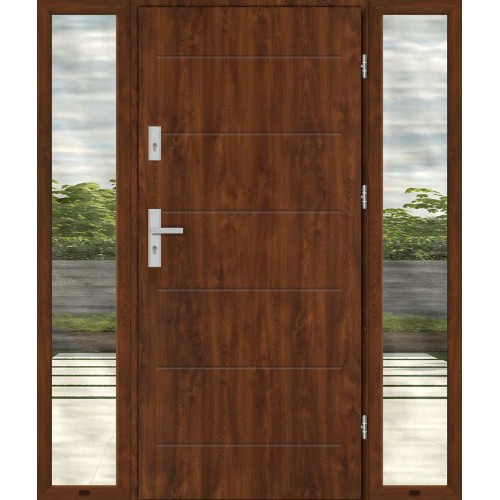 Дверь с двумя фрамугами VERONA TSS4200 теплая красивая современная дверь модерн хайтек рейлинг ручка