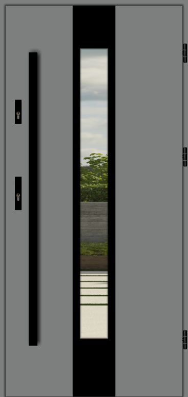 современная дверь со стеклом RAL серый графит