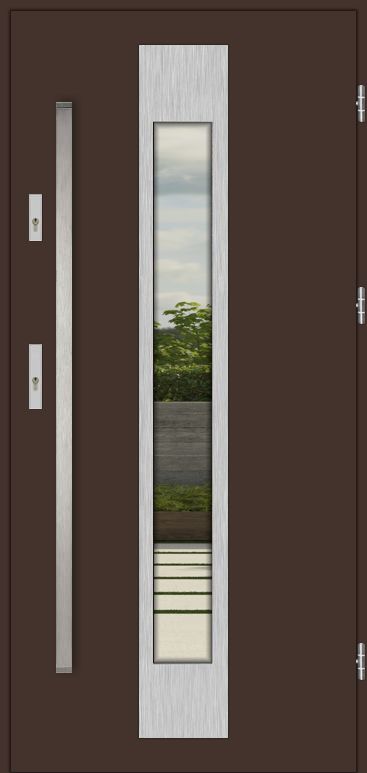 дверь в частный дом в современном стиле MODERN остекленная алюминиевая